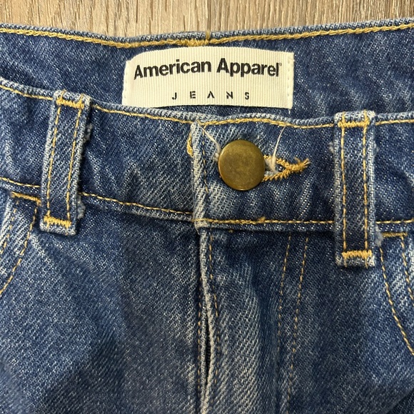 American Apparel Denim High Waisted Jean Shorts Dark Blue Size 25 - Picture 2 of 4